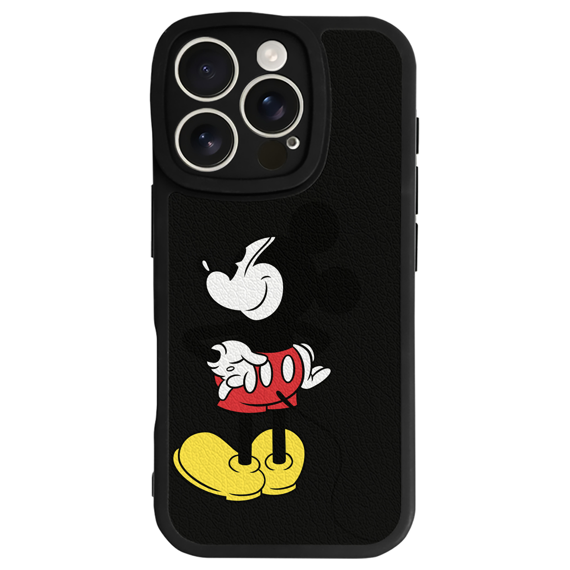 （画像用） ミッキーマウス Mickey Mouse 【iPhone 16シリーズ対応】シリコンスマホケース（レザー調） 材質：シリコン